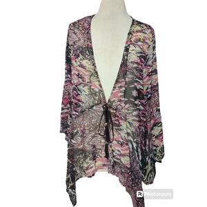 1X Lavanya Woman pink paisley sheer women's blouse #14